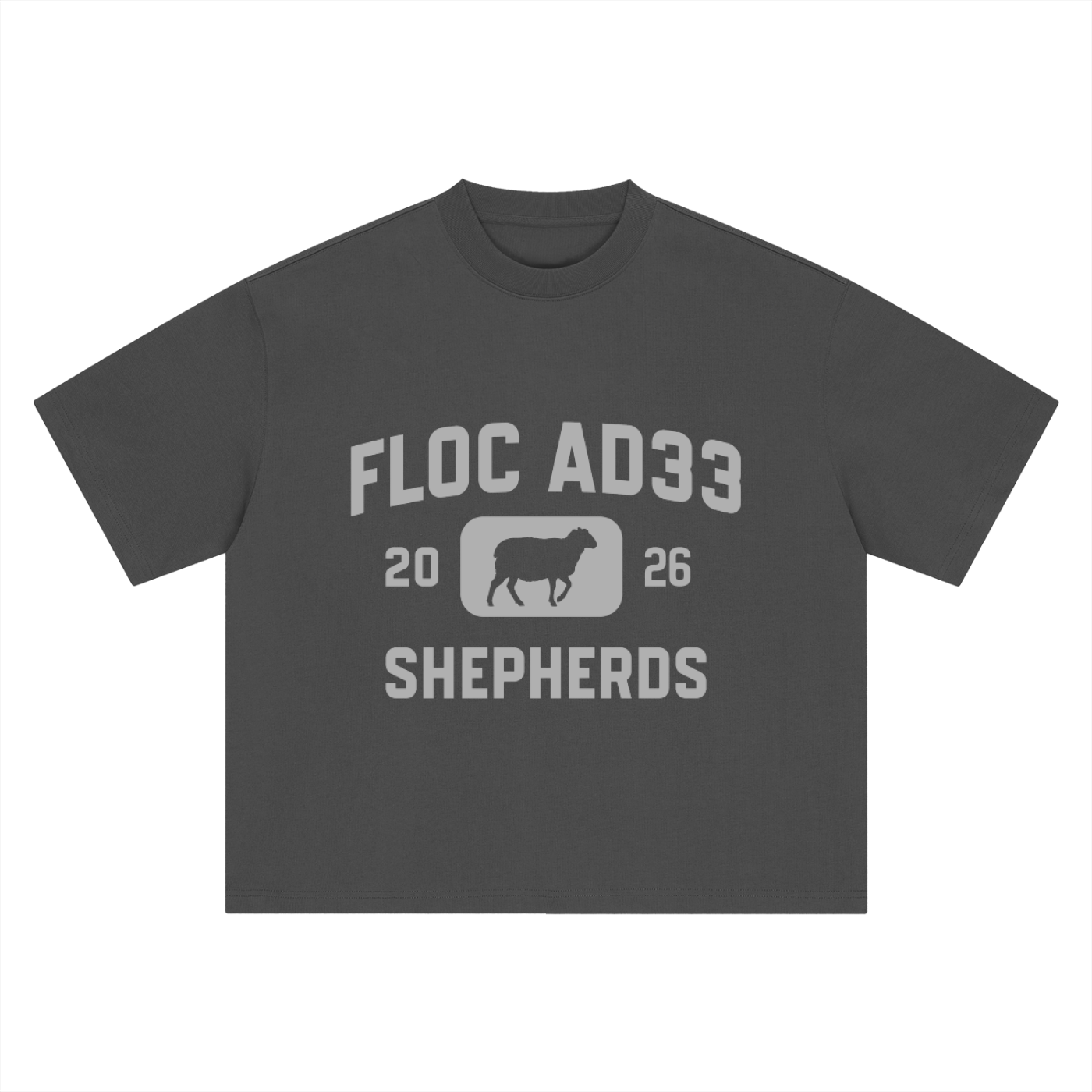 "SHEPHERD ATHLETICS" TEE- DARK GREY