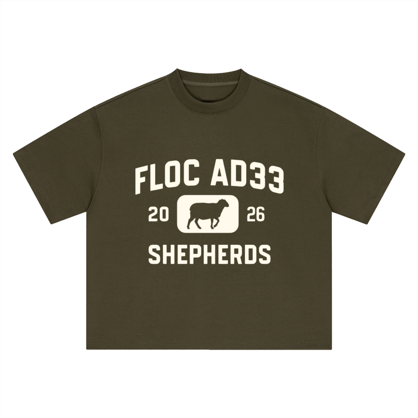 "SHEPHERD ATHLETICS" TEE- ARMY GREEN
