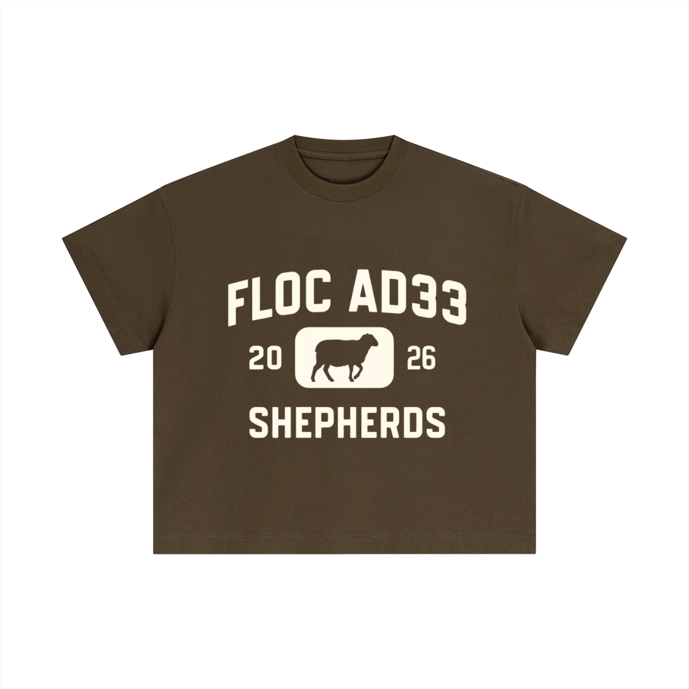 "SHEPHERD ATHLETICS" TEE- COFFEE