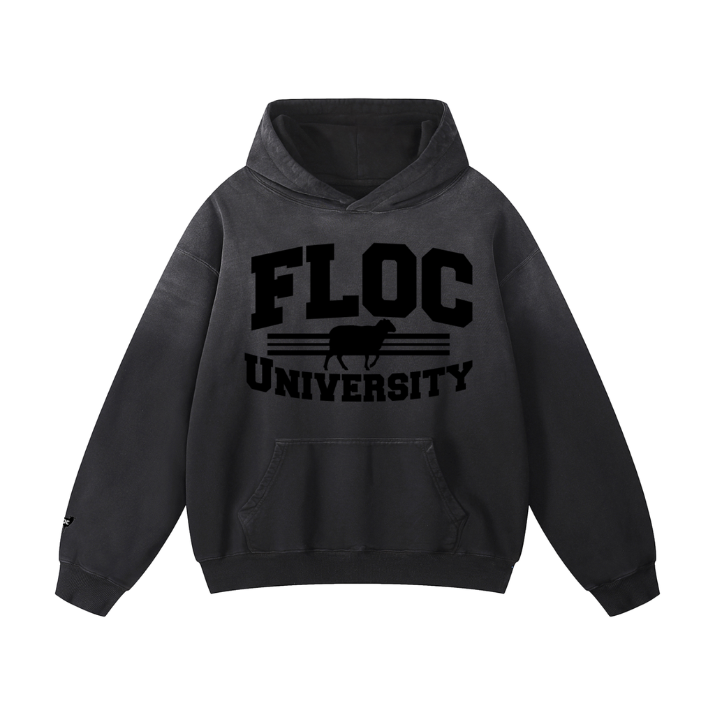 "FLOC UNIVERSITY" SUNFADE OVERSIZED HOODIE