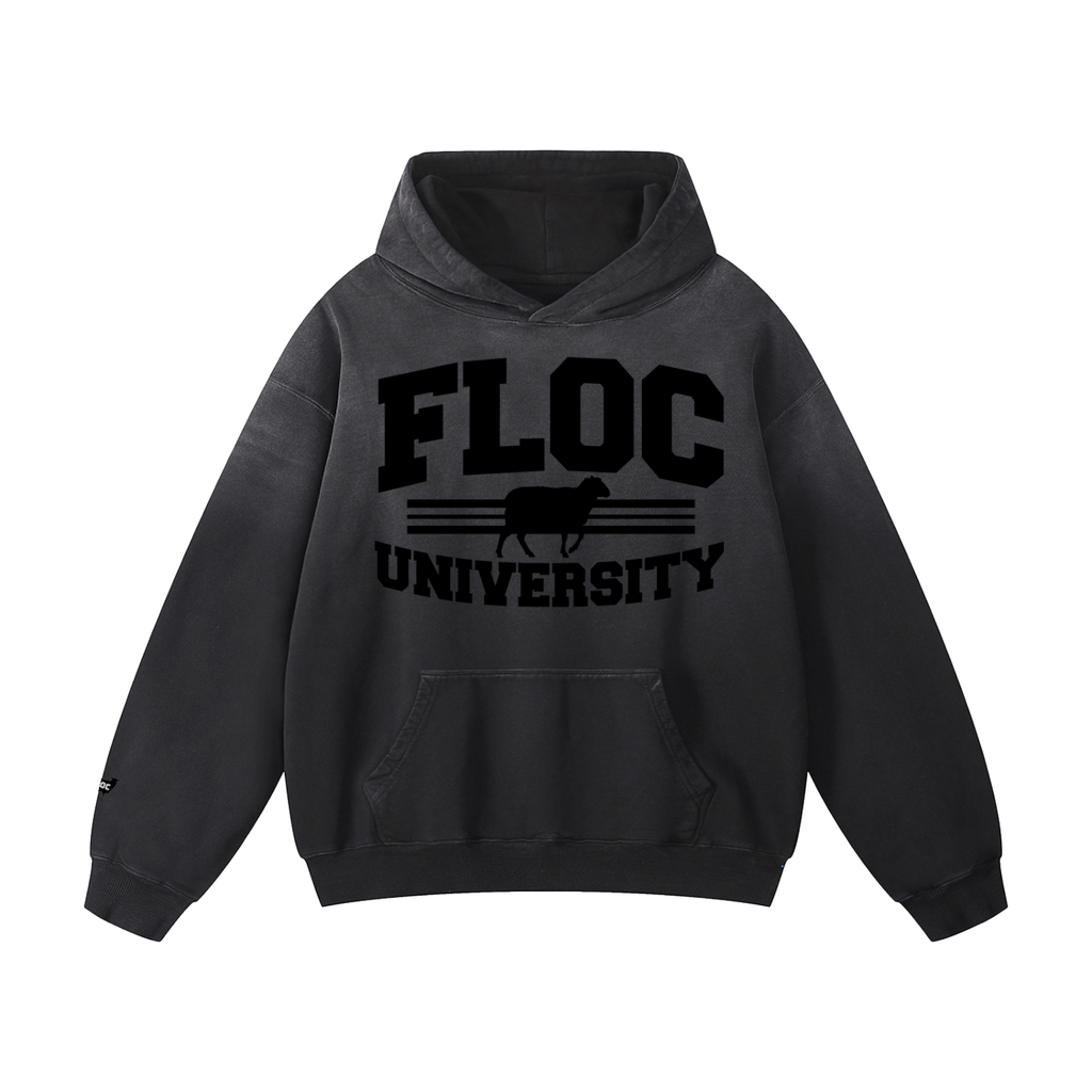 "FLOC UNIVERSITY" SUNFADE OVERSIZED HOODIE