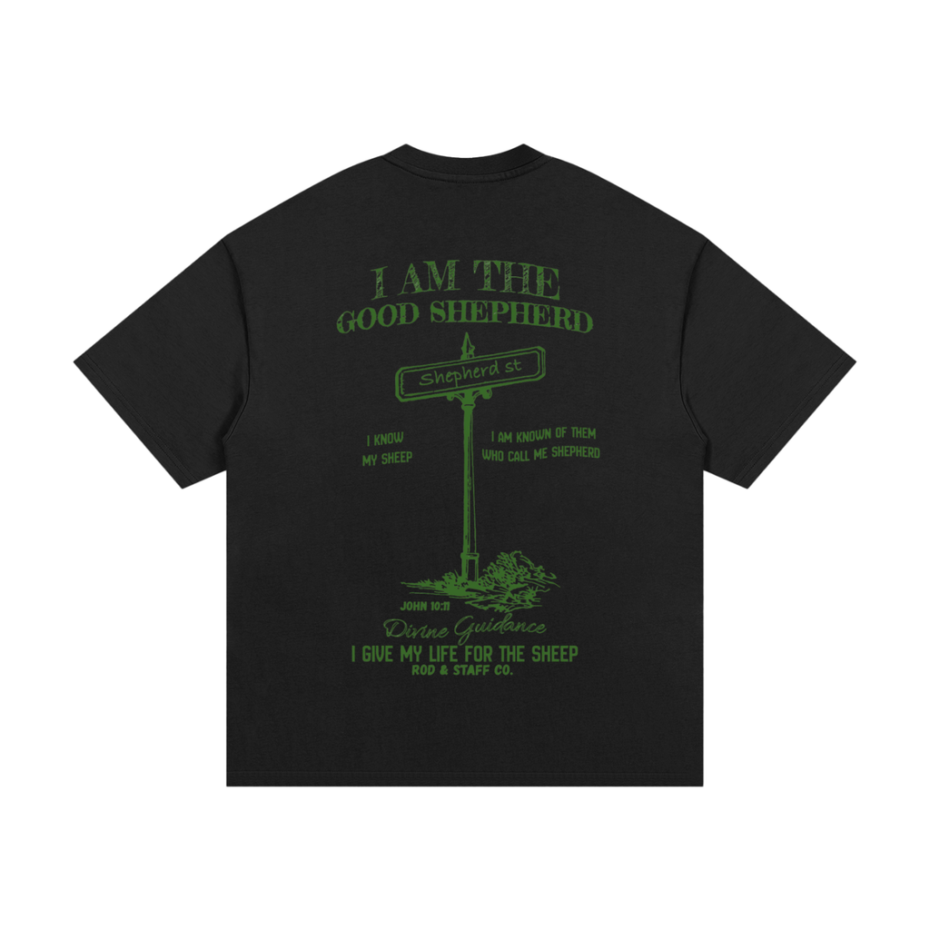"THE GOOD SHEPHERD" TEE- BLACK & WHITE