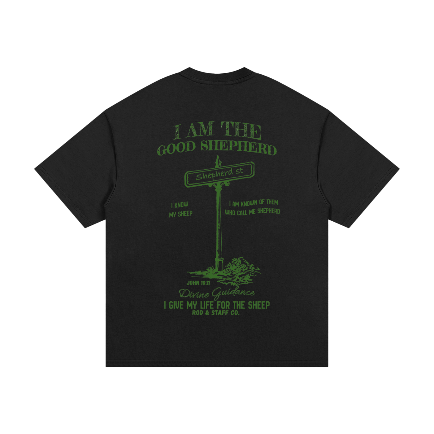 "THE GOOD SHEPHERD" TEE- BLACK & WHITE